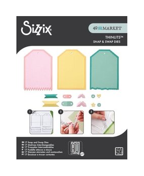Sizzix Thinlits Die by 49 and Market Snap and Swap Large Tags (17pcs) (666826)