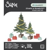 Sizzix Framelits Die w/Stamps by 49 and Market Trees and Trinkets (15+17pcs) (667013)
