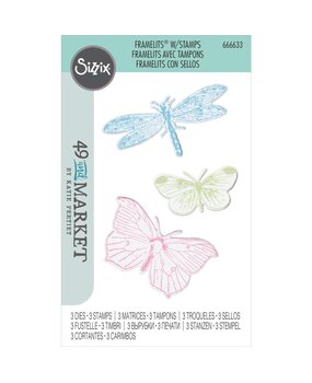 Sizzix Framelits Die w/Stamps by 49 and Market Engraved Wings (3+3pcs) (666633) (OUTLET)