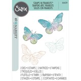 Sizzix Framelits Die w/Stamps by 49 and Market A5 Painted Pencil Butterflies (8+2pcs) (666634)