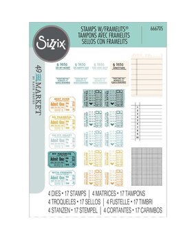 Sizzix Framelits Die w/Stamps by 49 and Market A5 Forever Journal Essentials (17+4pcs) (666705)