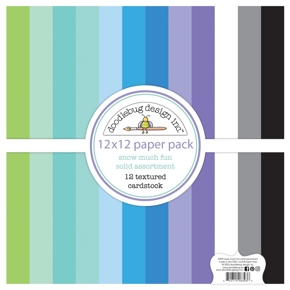 Doodlebug Design Snow Much Fun 12x12 Inch Textured Cardstock Assortment Pack (8393) (OUTLET) Doodlebug Design Snow Much Fun 12x12 Inch Textured Cardstock Assortment Pack (8393) (OUTLET)