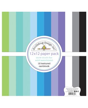 Doodlebug Design Snow Much Fun 12x12 Inch Textured Cardstock Assortment Pack (8393) (OUTLET)