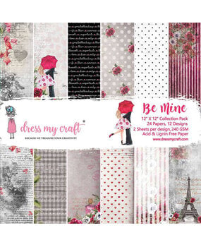 Dress My Craft Be Mine 12x12 Inch Paper Pad (DMCP2553) (OUTLET)