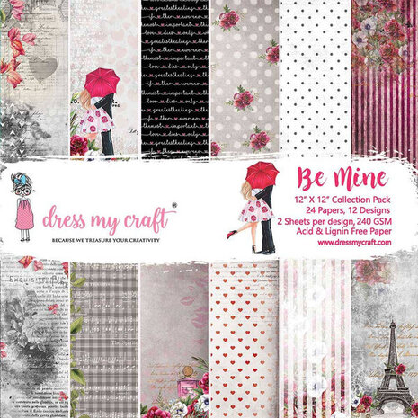 Dress My Craft Be Mine 12x12 Inch Paper Pad (DMCP2553) (OUTLET) Dress My Craft Be Mine 12x12 Inch Paper Pad (DMCP2553) (OUTLET)