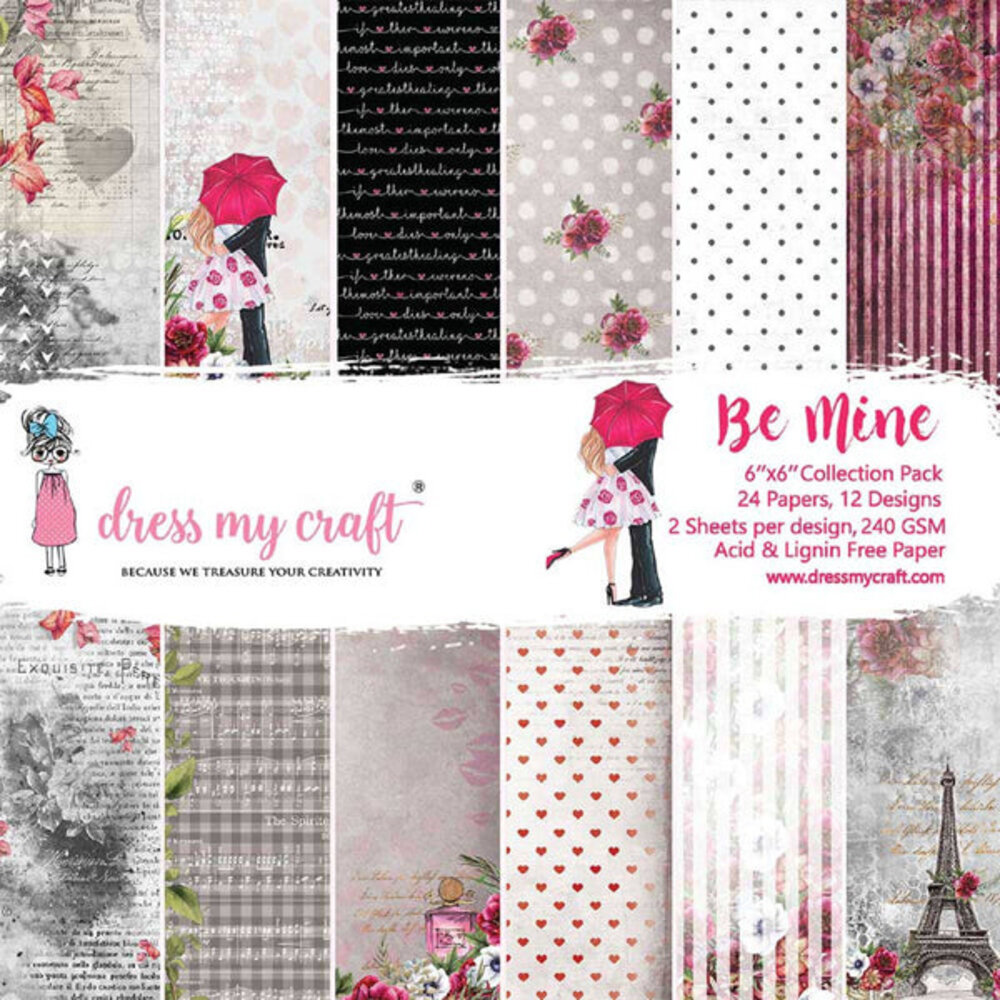 Dress My Craft Be Mine 6x6 Inch Paper Pad (DMCP2564) (OUTLET) Dress My Craft Be Mine 6x6 Inch Paper Pad (DMCP2564) (OUTLET)