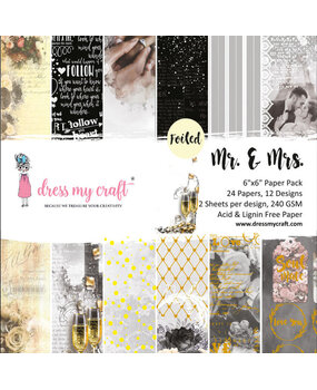 Dress My Craft Mr. & Mrs 6x6 Inch Paper Pad (DMCP2531) (OUTLET)