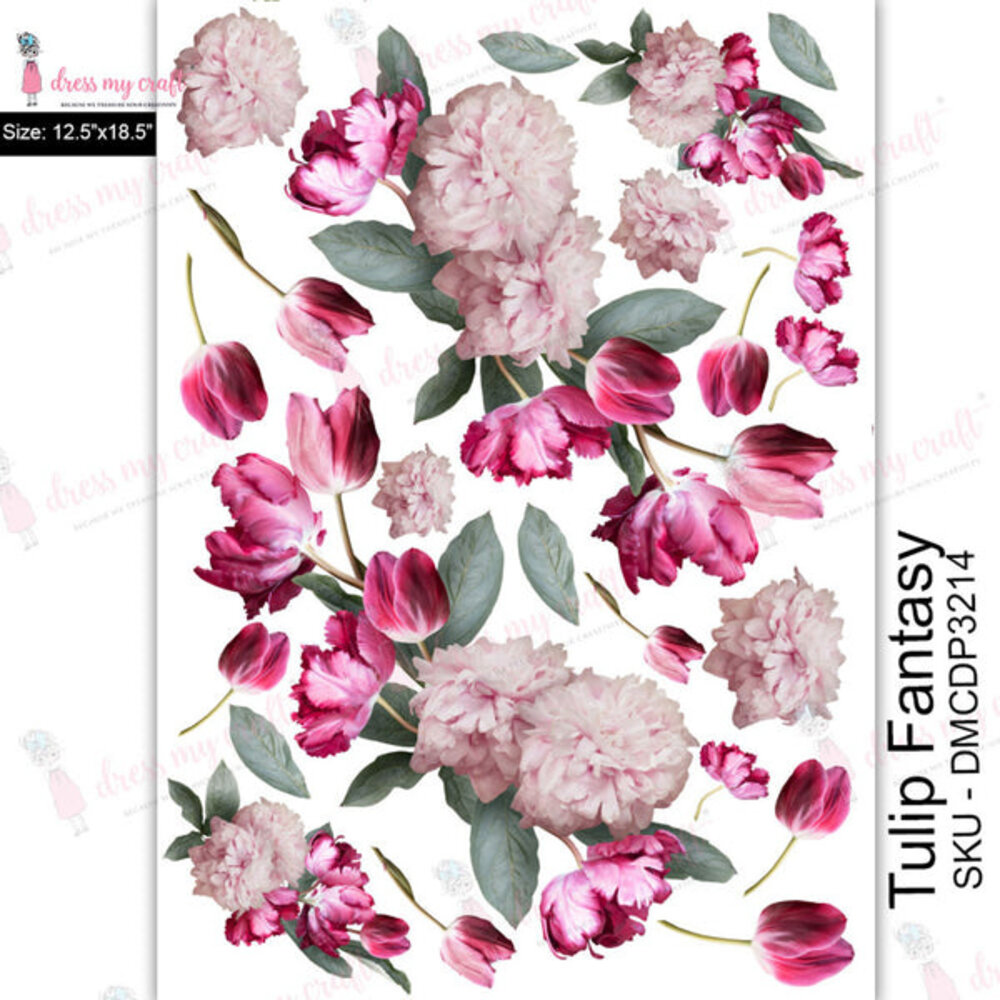 Dress My Craft Transfer Me 12.5x18.5 Inch Tulip Fantasy (DMCDP3214) (OUTLET) Dress My Craft Transfer Me 12.5x18.5 Inch Tulip Fantasy (DMCDP3214) (OUTLET)