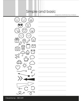 Simple and Basic Lines & Icons A6+ Clear Stamp (SBC229)