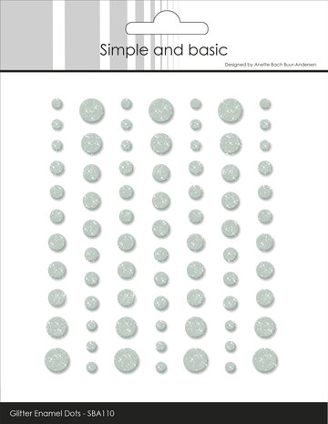 Simple and Basic Glitter Enamel Dots Eucalyptus (77pcs) (SBA110)