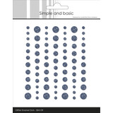 Simple and Basic Glitter Enamel Dots Navy (77pcs) (SBA109)