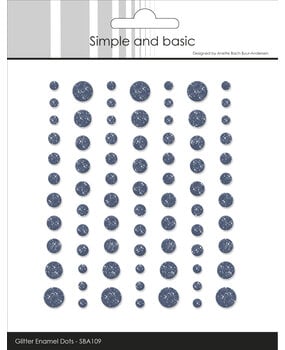 Simple and Basic Glitter Enamel Dots Navy (77pcs) (SBA109)