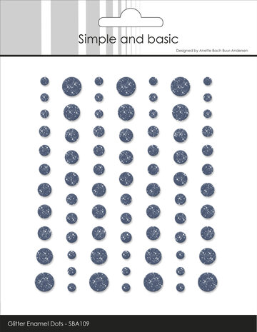 Simple and Basic Glitter Enamel Dots Navy (77pcs) (SBA109)