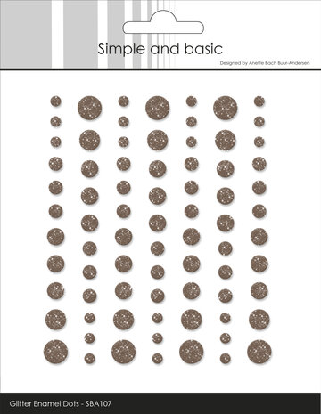 Simple and Basic Glitter Enamel Dots Coffee (77pcs) (SBA107)