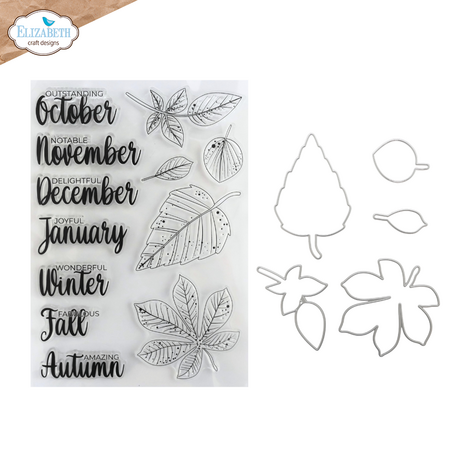 Elizabeth Craft Designs Comfy Cozy Stamp and Die Set Seasonal Words & Leaves by Everyday Memories (CSD465) Elizabeth Craft Designs Comfy Cozy Stamp and Die Set Seasonal Words & Leaves by Everyday Memories (CSD465)