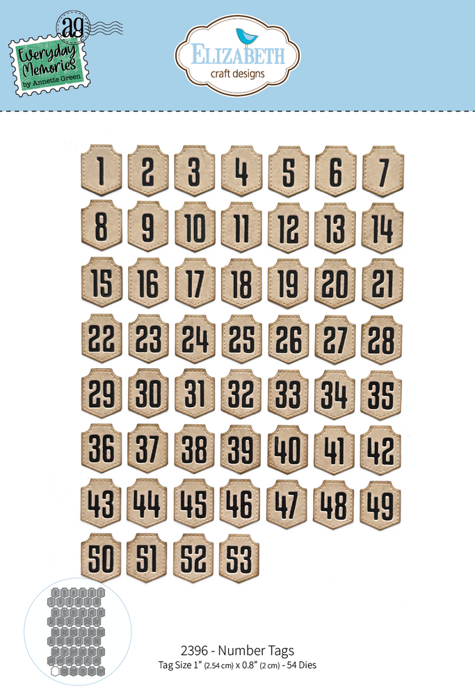 Elizabeth Craft Designs Comfy Cozy Die Number Tags by Everyday Memories (2396) Elizabeth Craft Designs Comfy Cozy Die Number Tags by Everyday Memories (2396)
