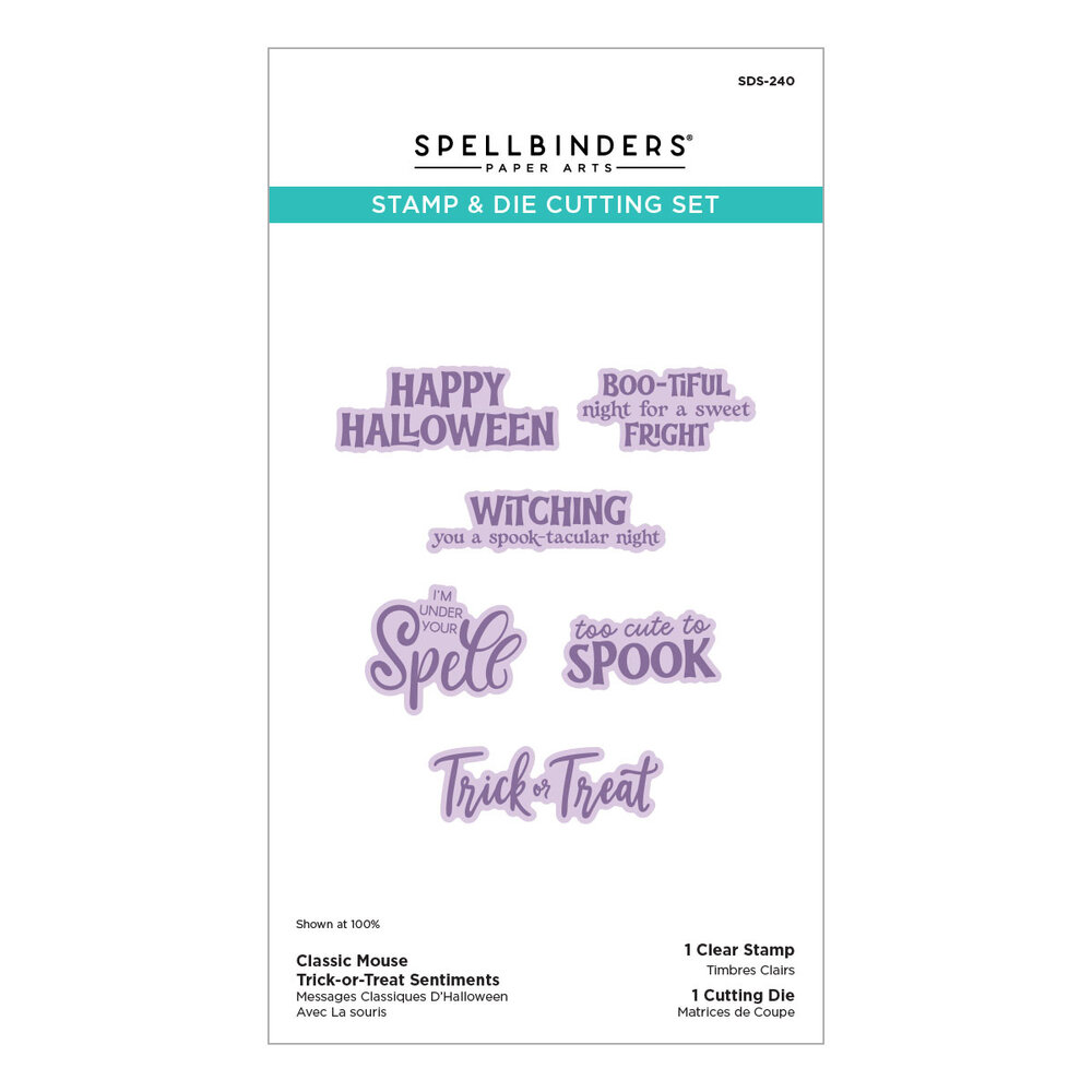 Spellbinders Classic Mouse Costume Party Stamp & Die Set Trick-or-Treat Sentiments (SDS-240) Spellbinders Classic Mouse Costume Party Stamp & Die Set Trick-or-Treat Sentiments (SDS-240)