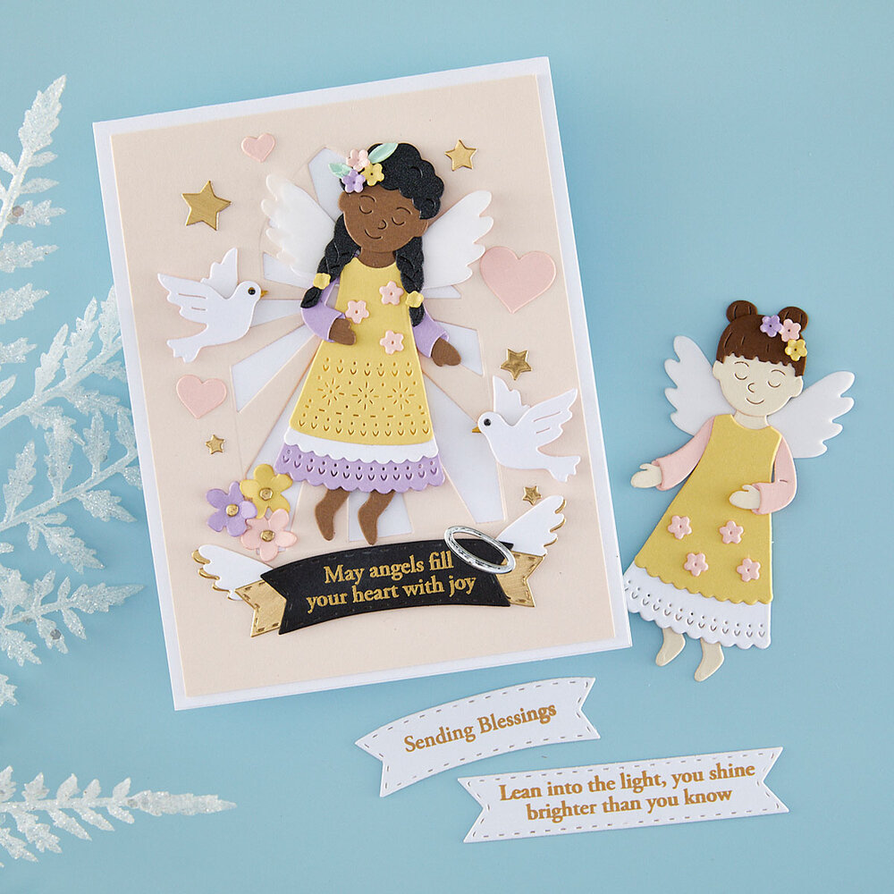 Spellbinders Bibi's Little Blessings Stamp & Die Set Everyday Blessings & Banners by Bibi Cameron (SDS-230) Spellbinders Bibi's Little Blessings Stamp & Die Set Everyday Blessings & Banners by Bibi Cameron (SDS-230)