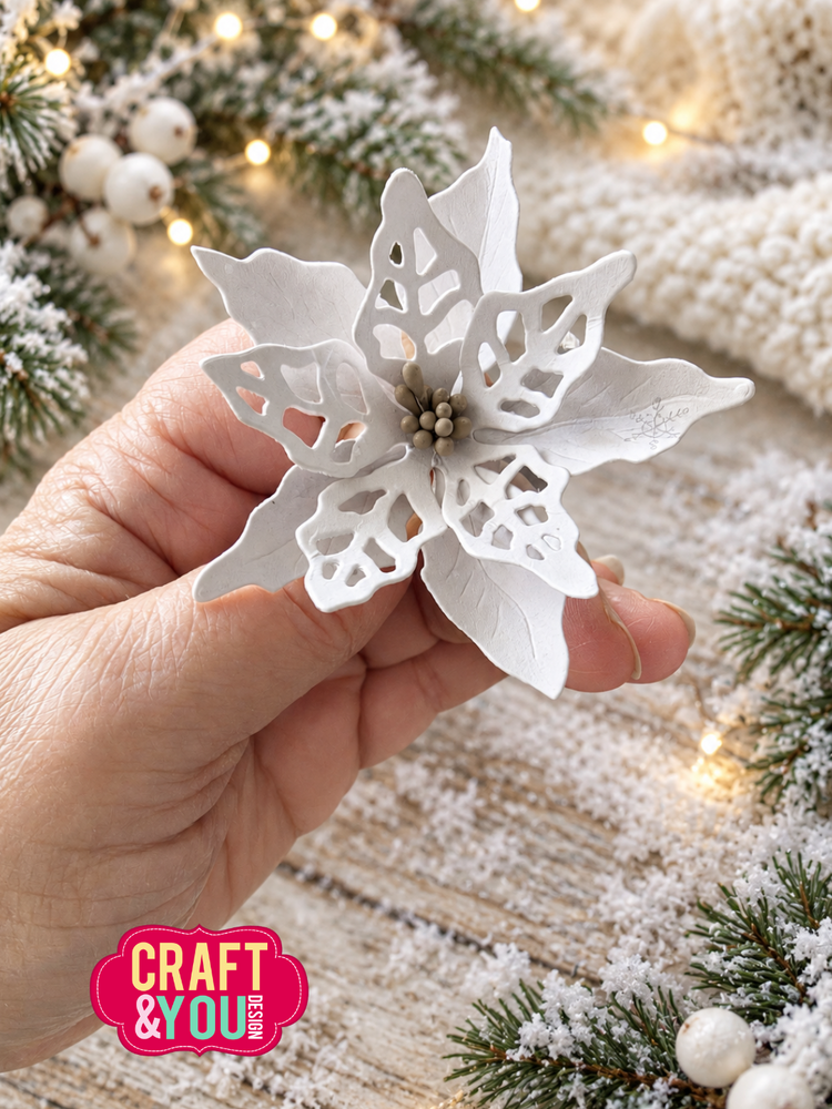 Craft & You Design Poinsettia 2 by Magda Dies (CW429) Craft & You Design Poinsettia 2 by Magda Dies (CW429)