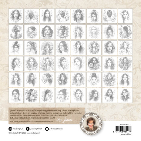Studio Light Timeless Beauty 8x8 Inch Coloring Book (JMA-ES-CB18) Studio Light Timeless Beauty 8x8 Inch Coloring Book (JMA-ES-CB18)