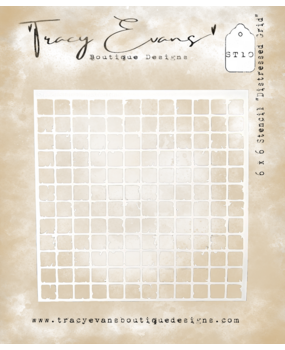 Tracy Evans Distressed Grid 6x6 Inch Stencil (ST010)