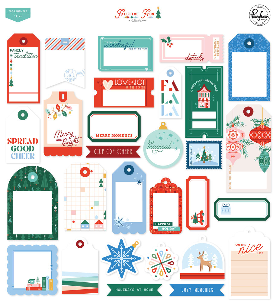 Pinkfresh Studio Festive Fun Tag Ephemera (29pcs) by Geralyn Sy (336326) Pinkfresh Studio Festive Fun Tag Ephemera (29pcs) by Geralyn Sy (336326)