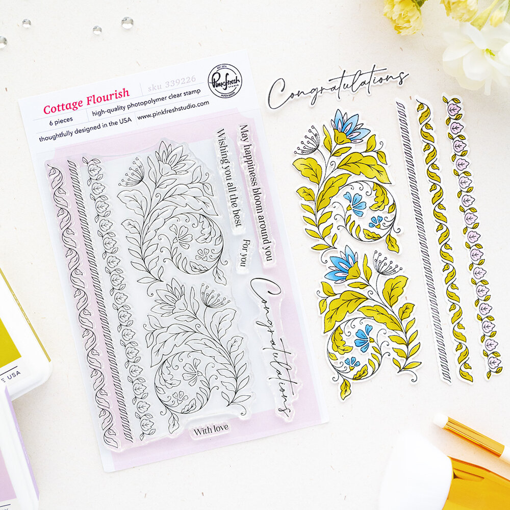 Pinkfresh Studio The Simple Things Stamp Cottage Flourish (339226) Pinkfresh Studio The Simple Things Stamp Cottage Flourish (339226)