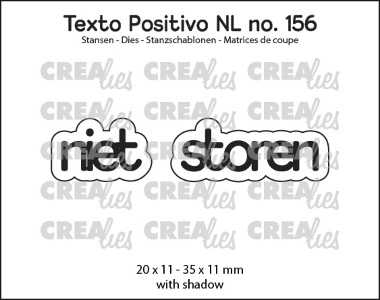 Crealies Texto Positivo Stansen Dutch Niet Storen (POSNL156)
