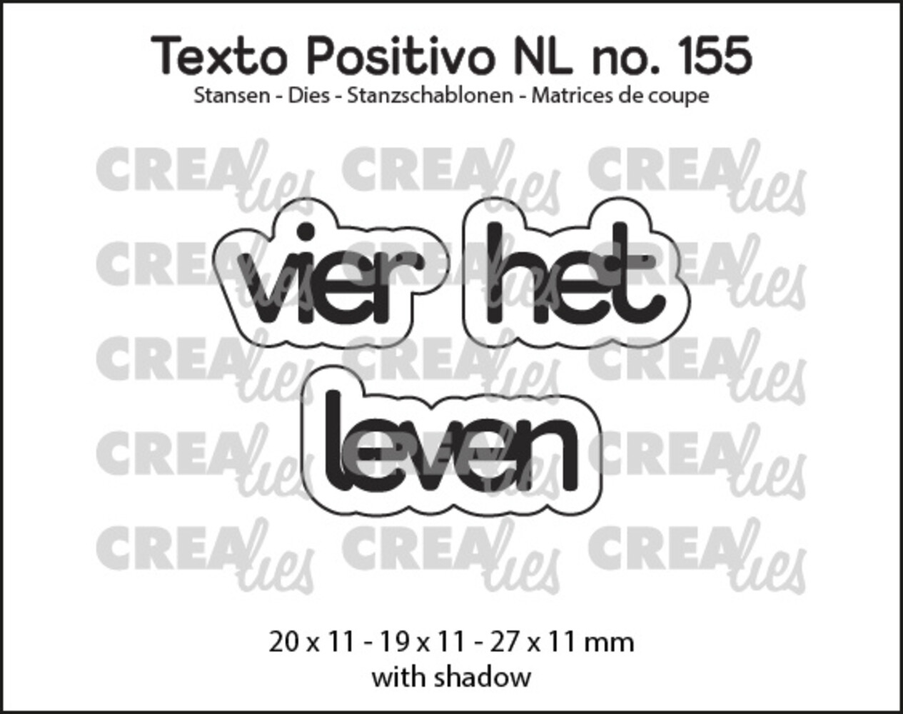 Crealies Texto Positivo Stansen Dutch Vier het Leven (POSNL155)