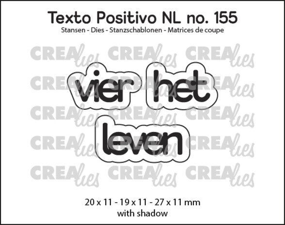 Crealies Texto Positivo Dies Dutch Vier het Leven (POSNL155) Crealies Texto Positivo Dies Dutch Vier het Leven (POSNL155)