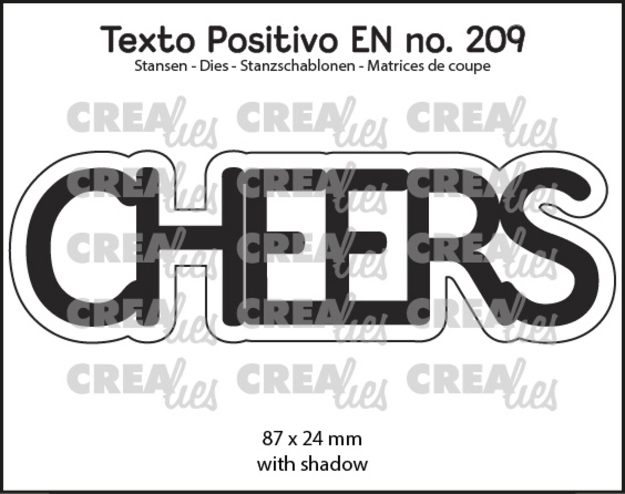 Crealies Texto Positivo Dies English CHEERS (POSEN209)