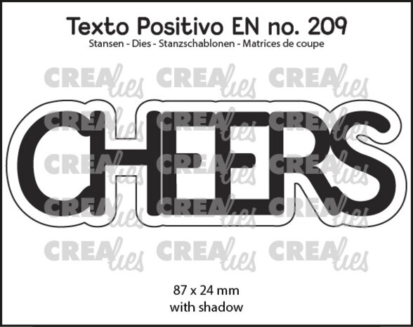 Crealies Texto Positivo Dies English CHEERS (POSEN209)