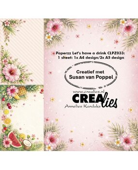 Crealies Paperzz Design Paper Let's Have A Drink A (8pcs) (CLPZ033)