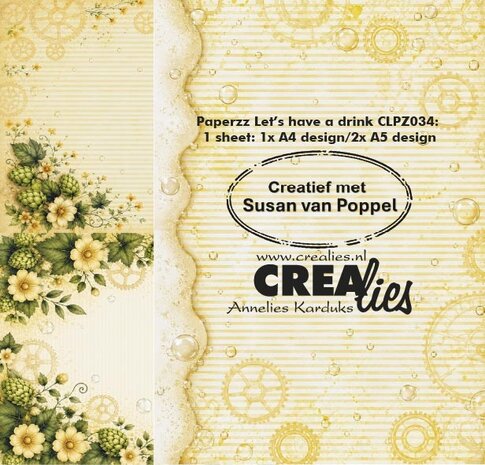 Crealies Paperzz Design Paper Let's Have A Drink B (8pcs) (CLPZ034)