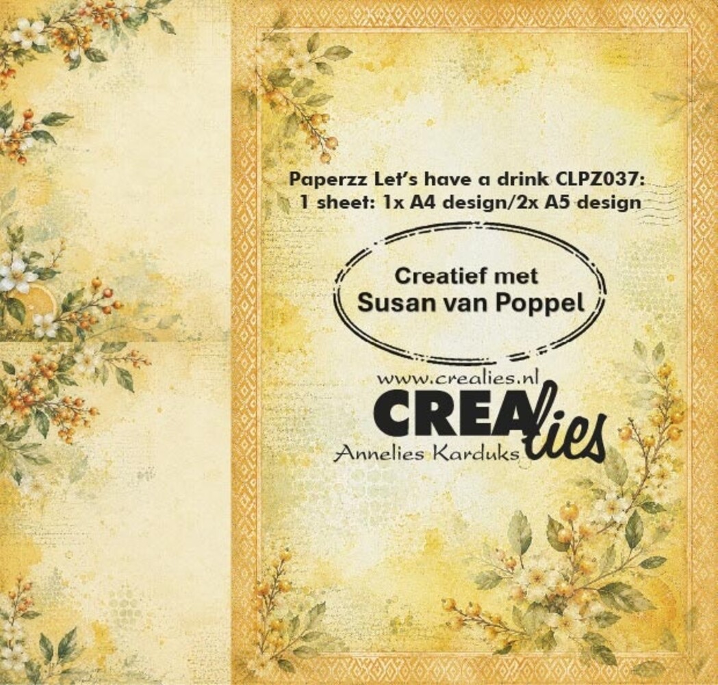 Crealies Paperzz Design Paper Let's Have A Drink E (8pcs) (CLPZ037) Crealies Paperzz Design Paper Let's Have A Drink E (8pcs) (CLPZ037)