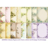 Crealies Paperzz Design Paper Bundel Let's Have A Drink A-H (8pcs) (CLPZ905)