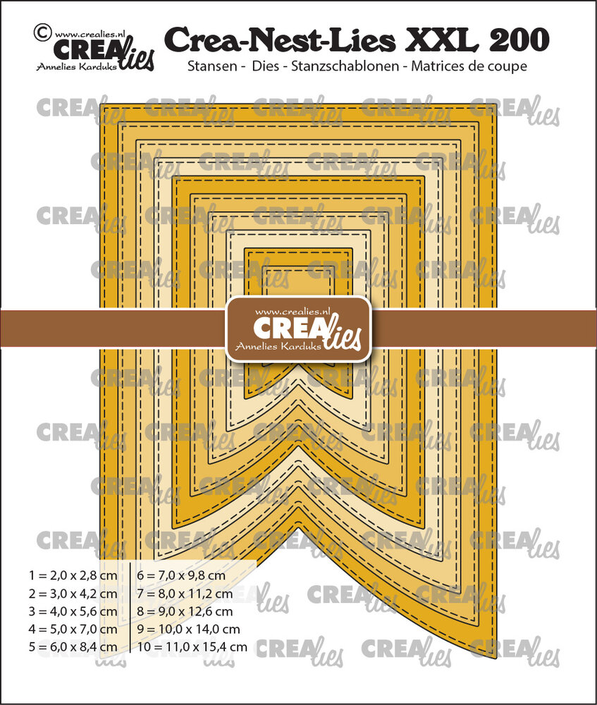 Crealies Crea-Nest-Lies XXL Stansen Vaandel C Met Stiksteek (CLNestXXL200) Crealies Crea-Nest-Lies XXL Stansen Vaandel C Met Stiksteek (CLNestXXL200)