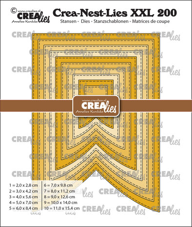 Crealies Crea-Nest-Lies XXL Stansen Vaandel C Met Stiksteek (CLNestXXL200) Crealies Crea-Nest-Lies XXL Stansen Vaandel C Met Stiksteek (CLNestXXL200)