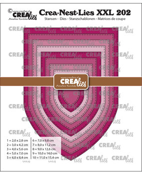 Crealies Crea-Nest-Lies XXL Stansen Vaandel D / Kerkboog Met Stiksteek (CLNestXXL202)