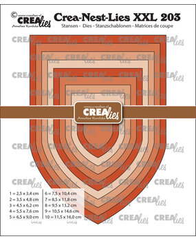 Crealies Crea-Nest-Lies XXL Stansen Vaandel D / Kerkboog Glad (CLNestXXL203)