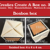 Crealies Create A Box Dies Box for 1 Chocolate (Fits 4x on CLSP102) (CCAB35) Crealies Create A Box Dies Box for 1 Chocolate (Fits 4x on CLSP102) (CCAB35)