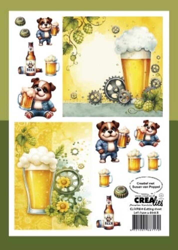 Crealies Cutting Sheets Papier Knipvel Let's Have A Drink B (8pcs) (CLSVP034)