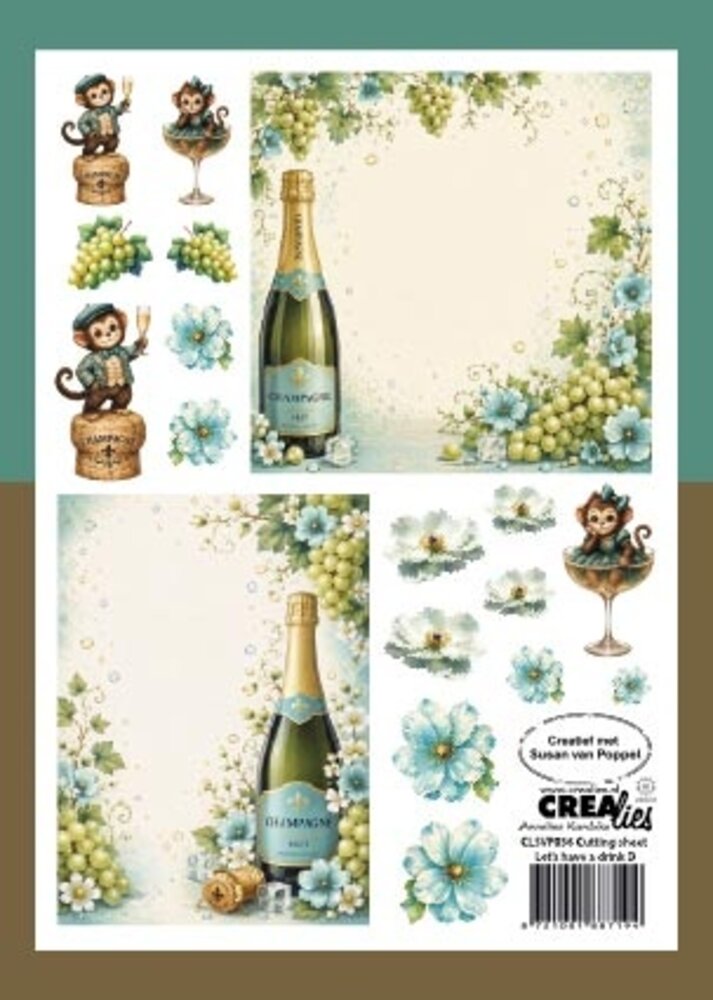 Crealies Cutting Sheets Let's Have A Drink D (8pcs) (CLSVP036)