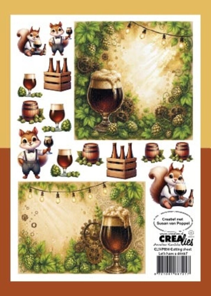 Crealies Cutting Sheets Papier Knipvel Let's Have A Drink F (8pcs) (CLSVP038)