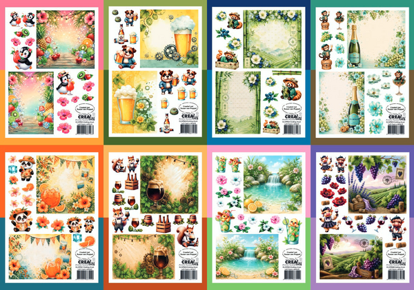 Crealies Cutting Sheets Bundel Let's Have A Drink A-H (8pcs) (CLSVP905)