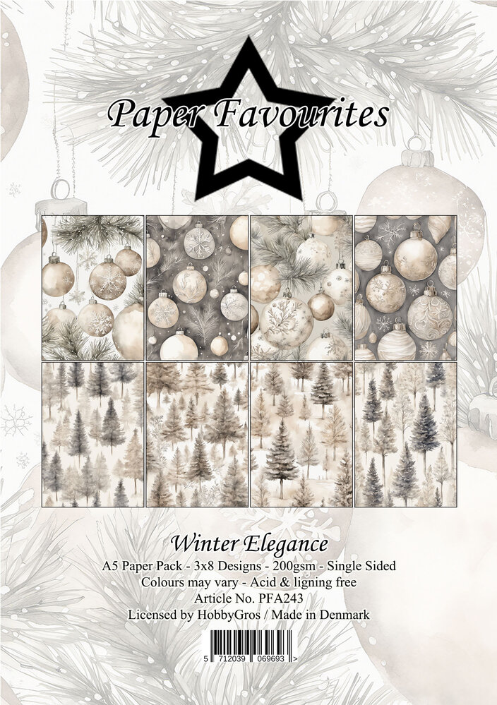 Paper Favourites Winter Elegance A5 Paper Pack (PFA243)