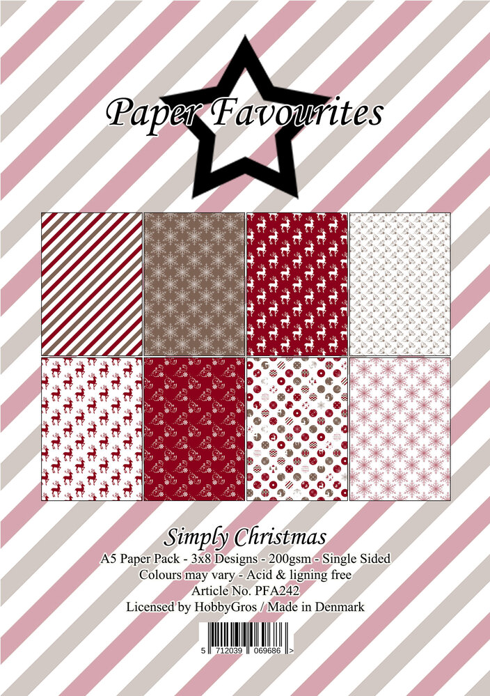 Paper Favourites Simply Christmas A5 Paper Pack (PFA242)