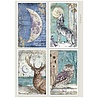 Stamperia Cosmos A4 Rice Paper 4 Cards (6pcs) by Cristina Radovan (DFSA41153)