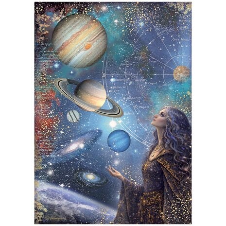 Stamperia Cosmos A4 Rice Paper Planets (6pcs) by Cristina Radovan (DFSA41150) Stamperia Cosmos A4 Rice Paper Planets (6pcs) by Cristina Radovan (DFSA41150)