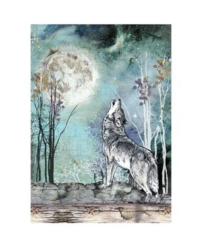 Stamperia Cosmos A4 Rice Paper Wolf and Moon (6pcs) by Cristina Radovan (DFSA41149) Stamperia Cosmos A4 Rice Paper Wolf and Moon (6pcs) by Cristina Radovan (DFSA41149)